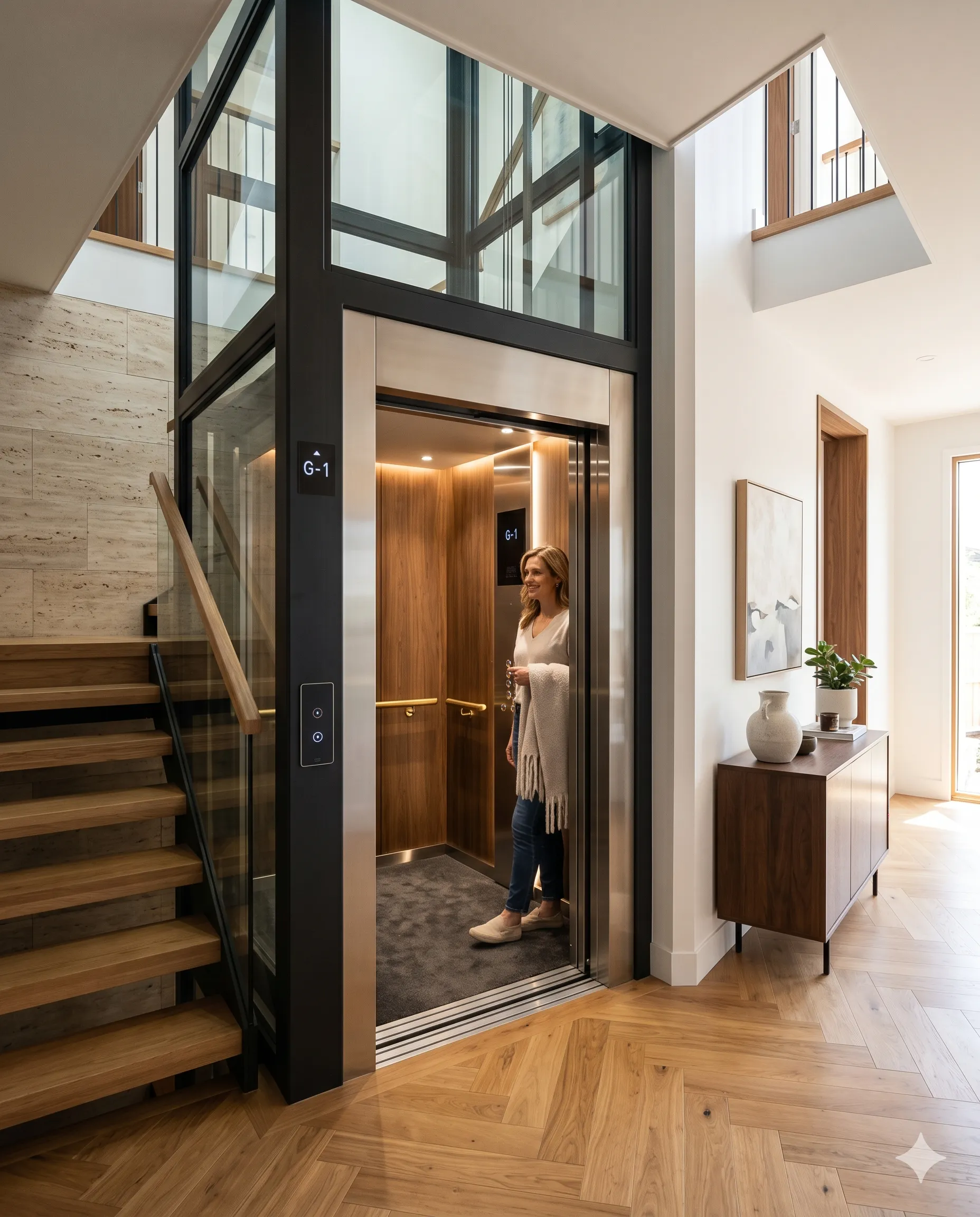 Compact lift for existing homes