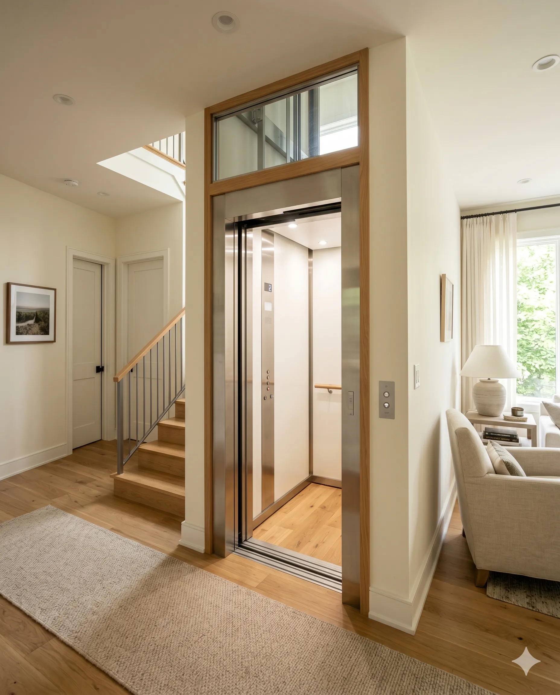 Quiet residential elevator for peaceful duplex family spaces