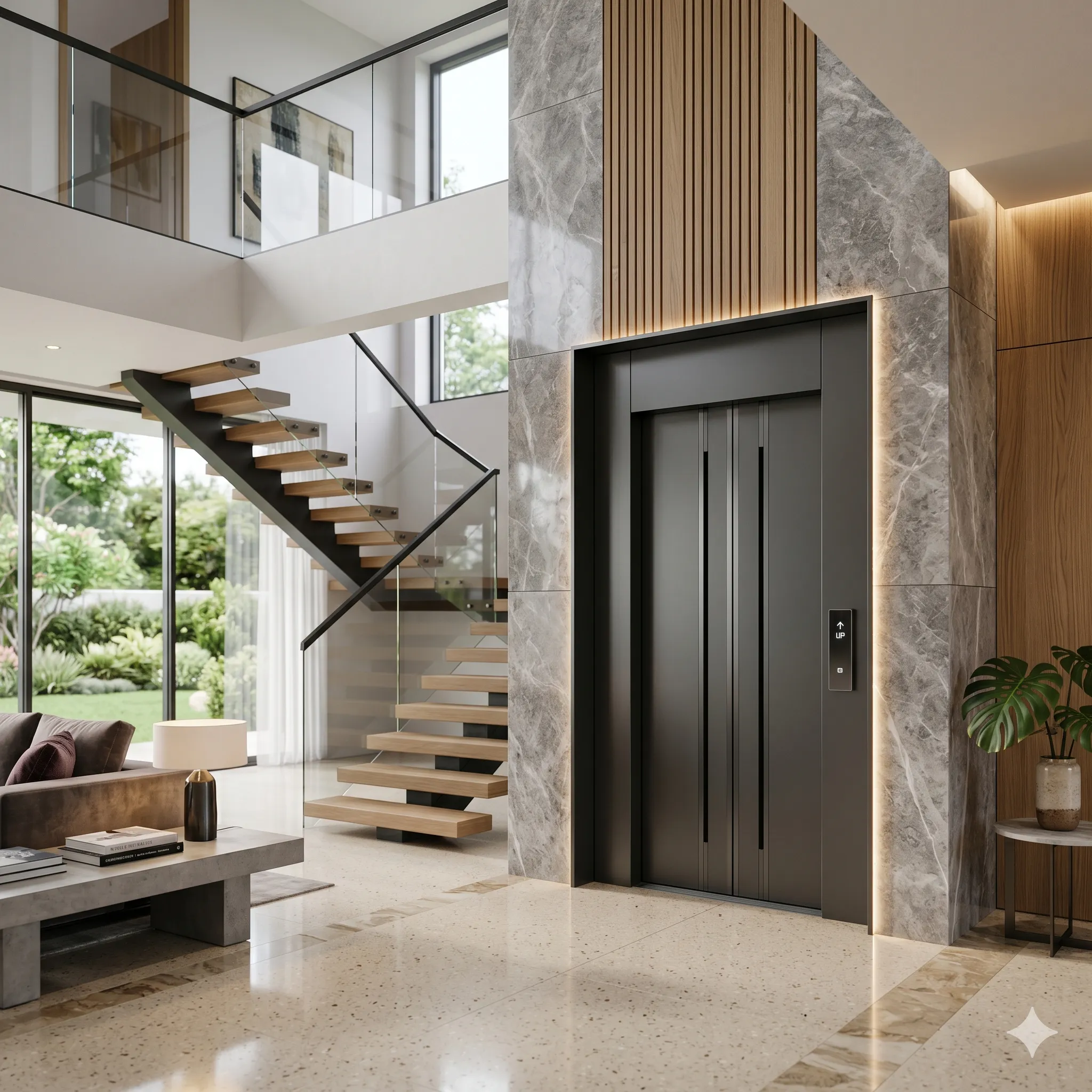 Automatic villa elevator door