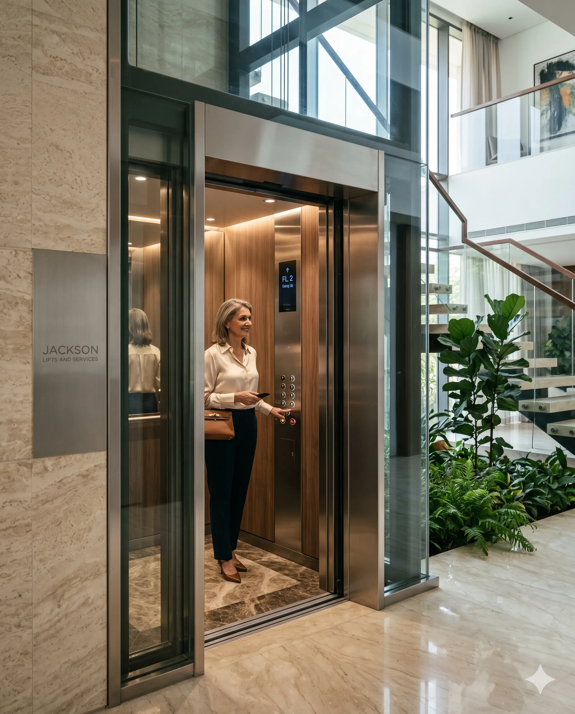 Contemporary elevator technology for modern villas