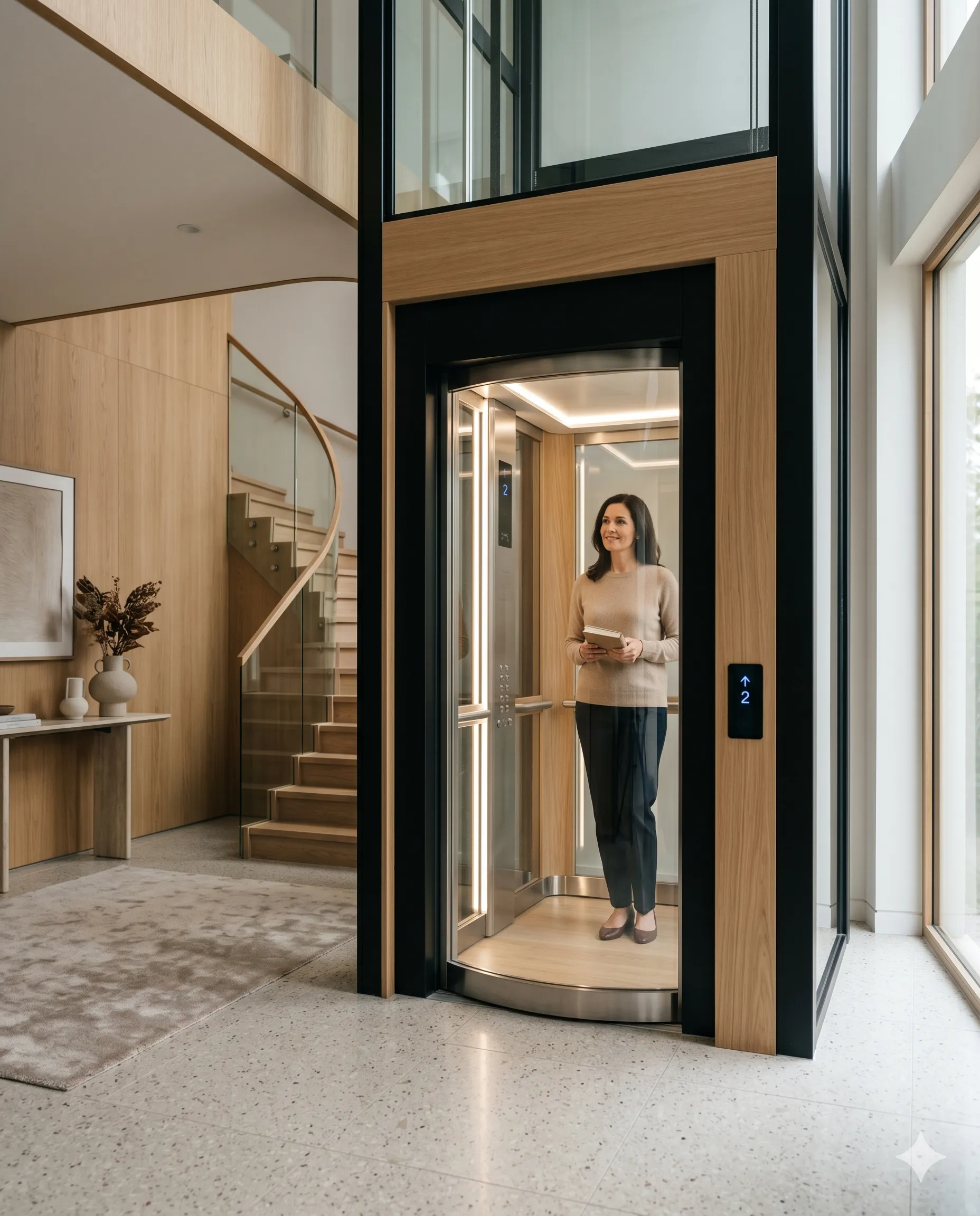 Smooth and silent villa elevator movement
