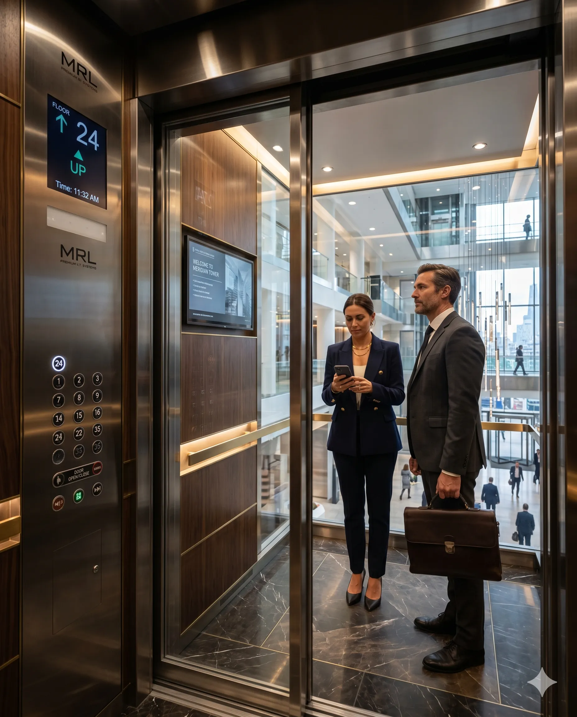 MRL elevators for commercial office spaces