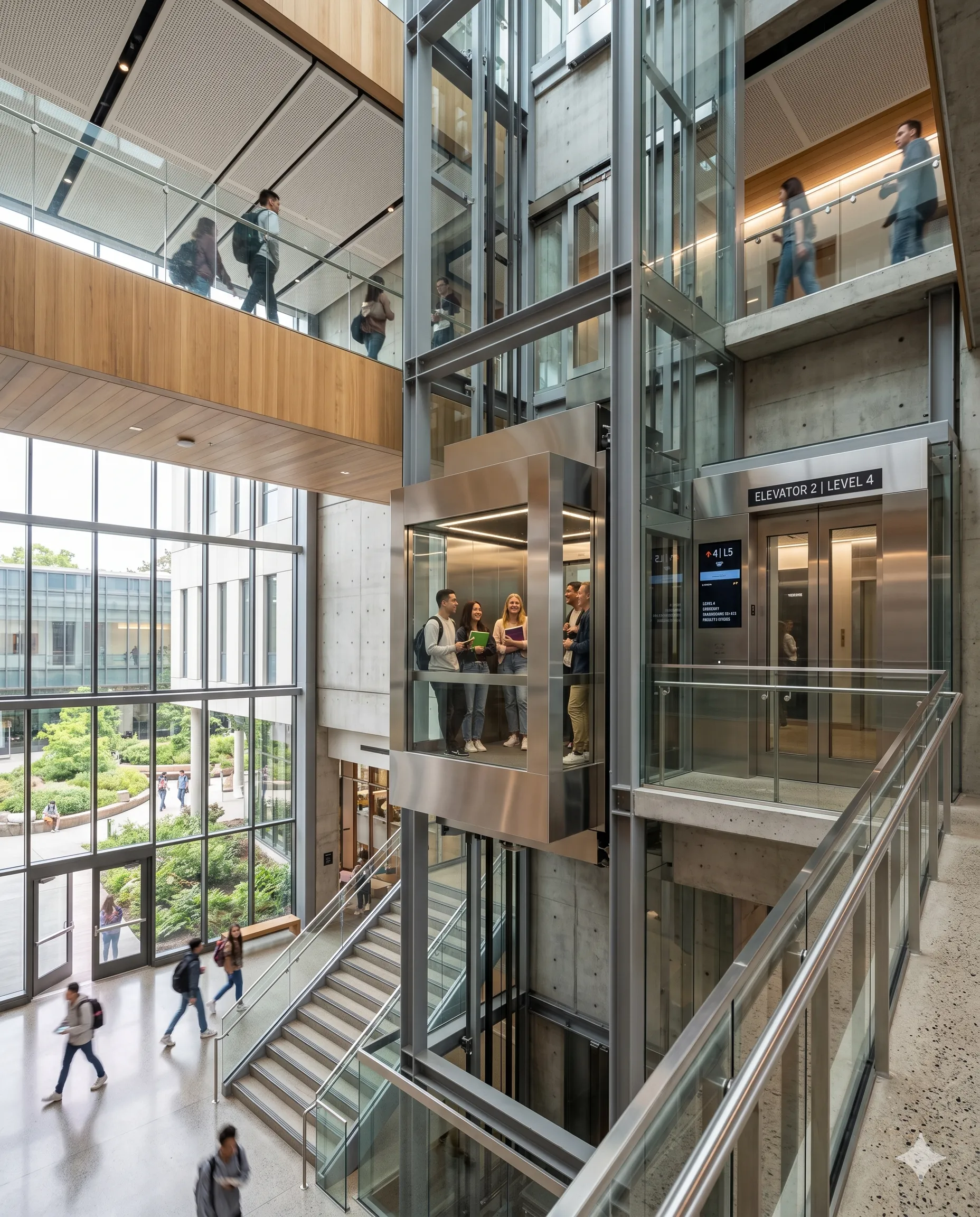 MRL elevators for educational institutions