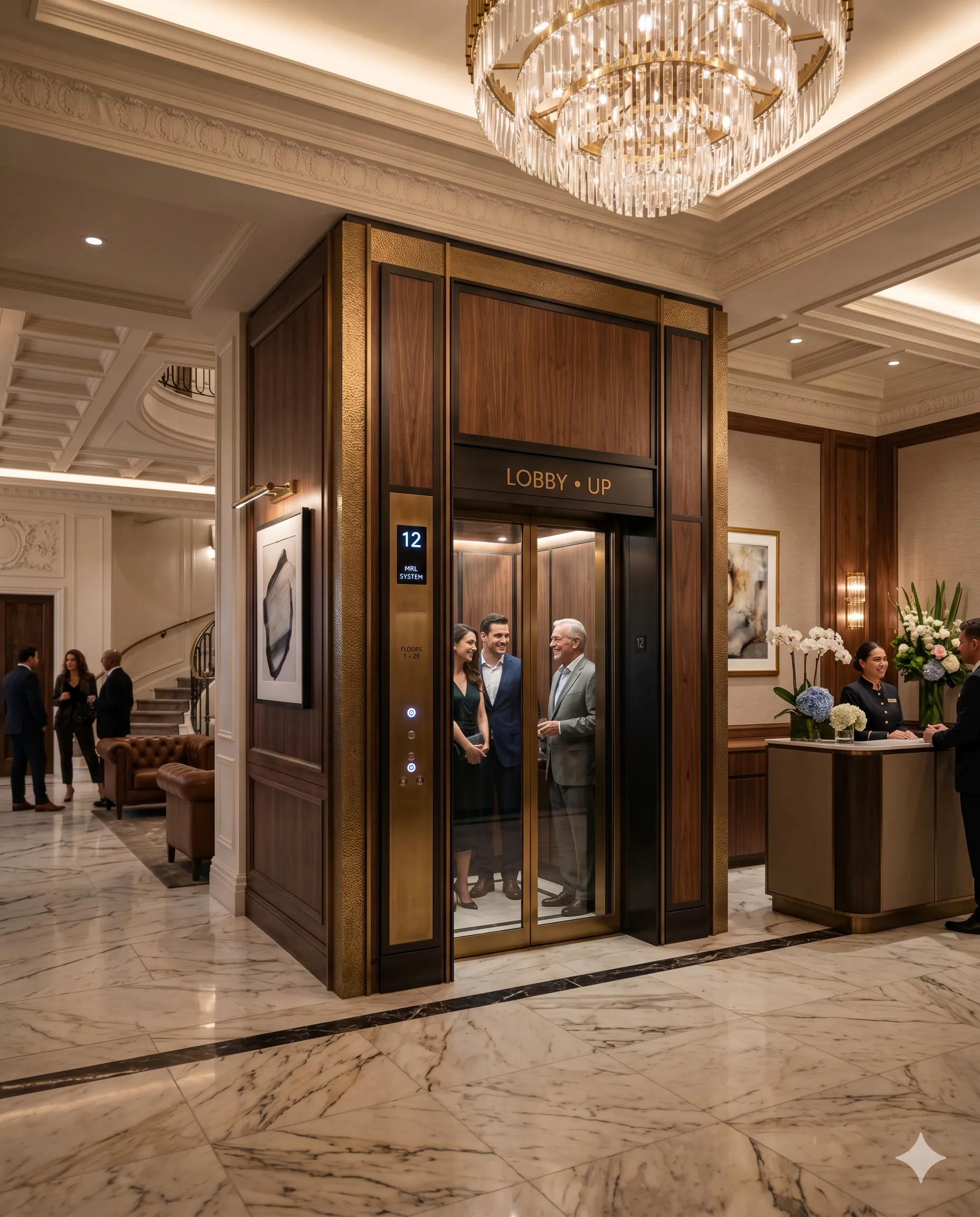 MRL elevators for hotels and hospitality projects
