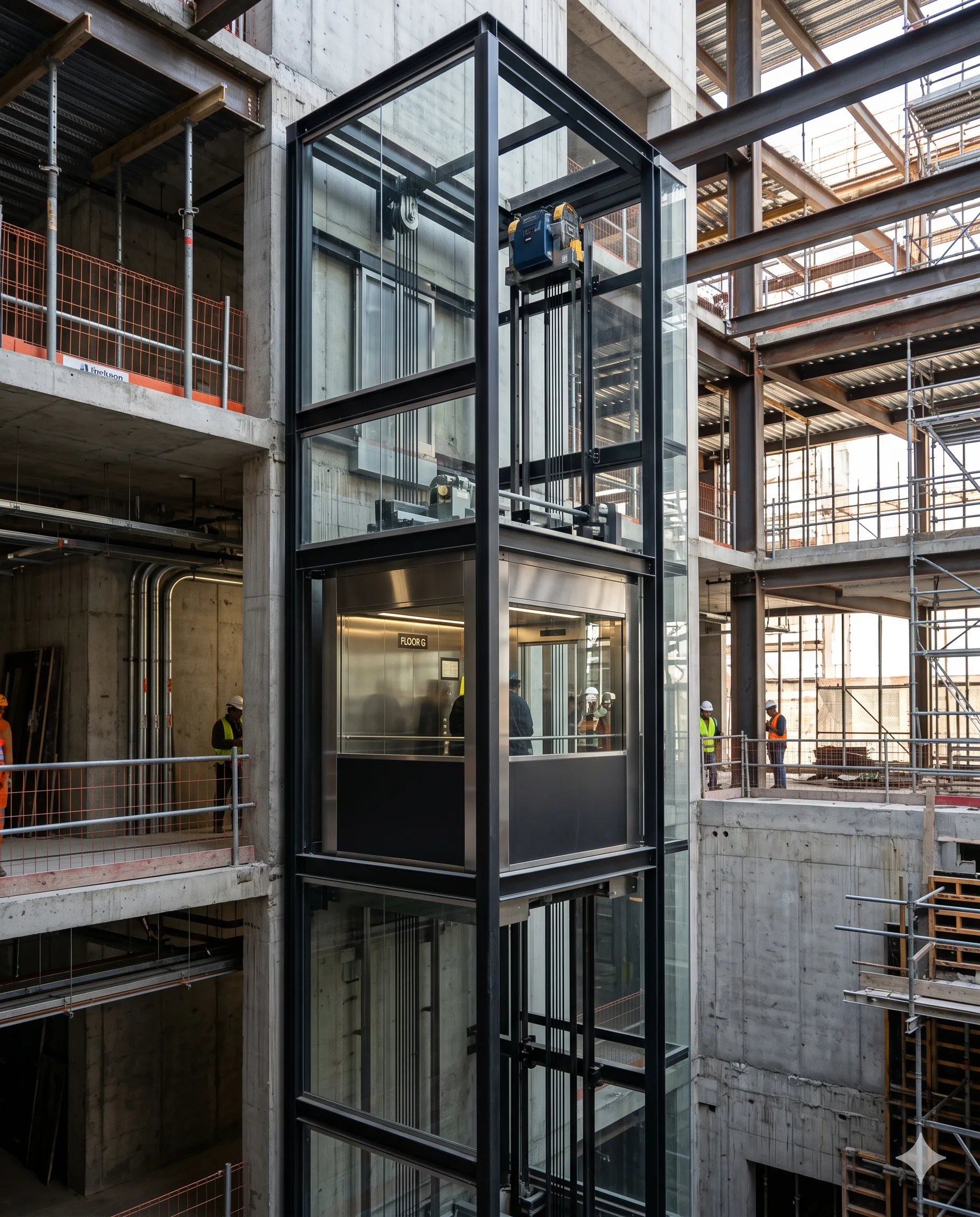 MRL elevator reduced structural impact in building design