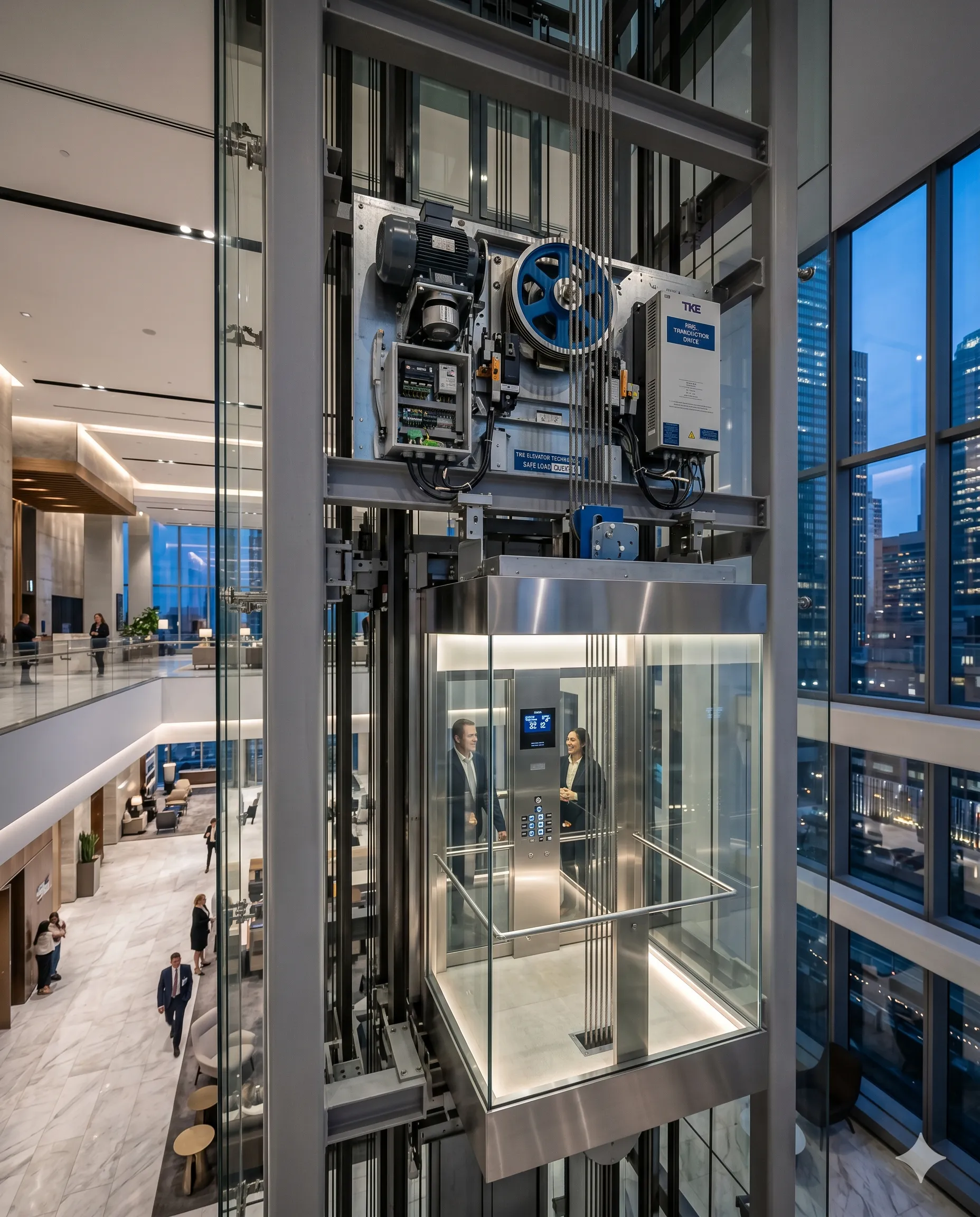 MRL elevator compact traction based technology