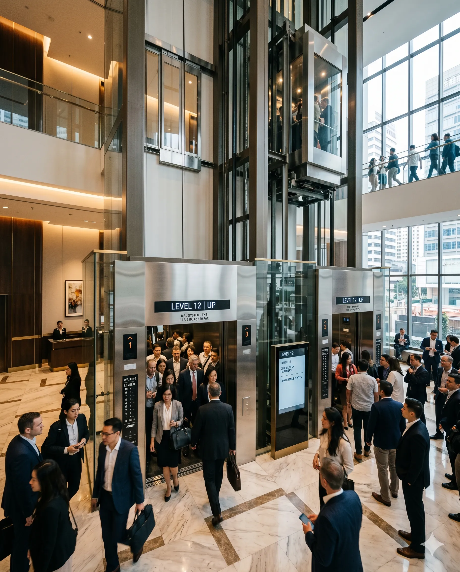 MRL travel efficiency in high usage buildings